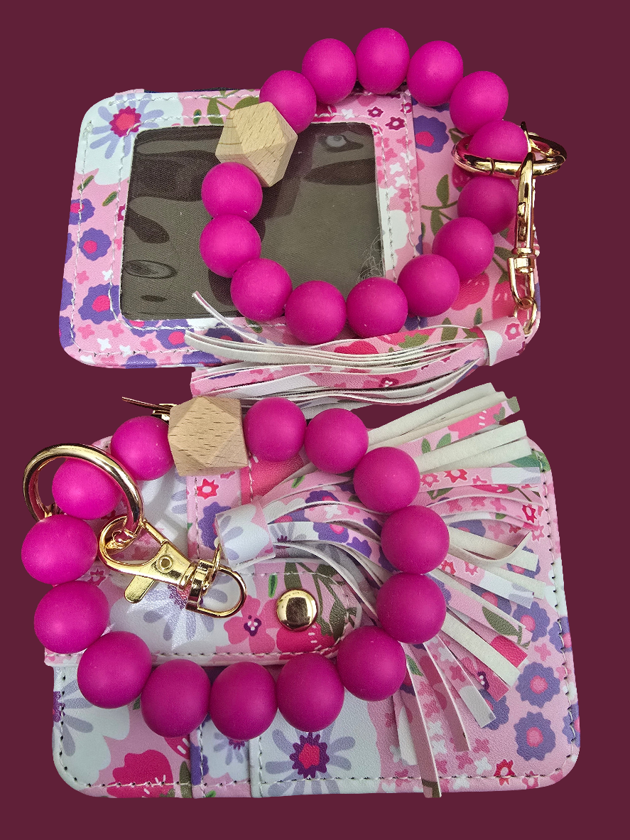 LEATHER WRISTLET WITH KEYCHAIN VARIETY OF COLORS