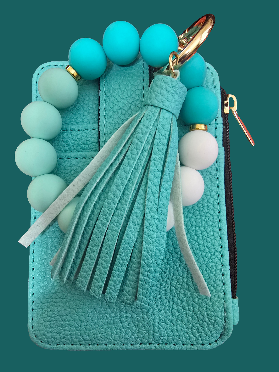 LEATHER WRISTLET WITH KEYCHAIN VARIETY OF COLORS