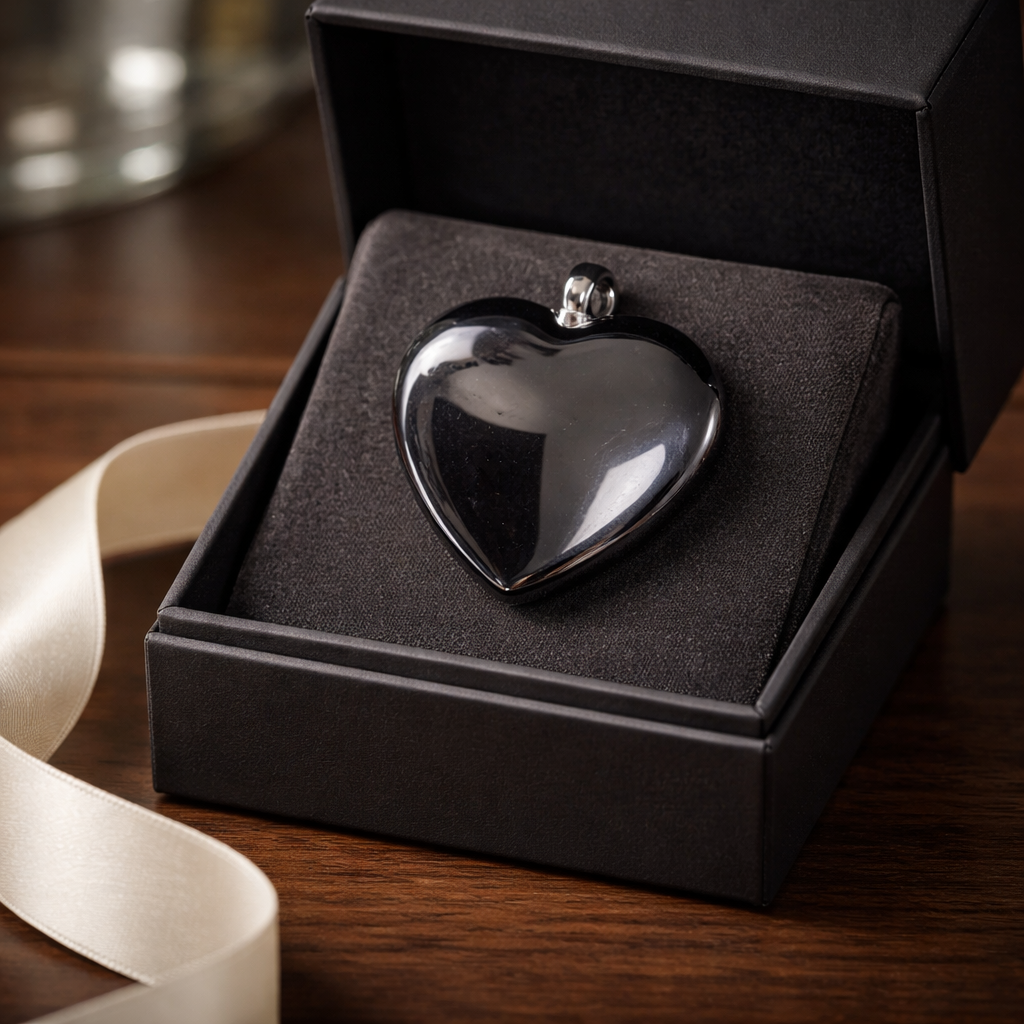 HEMATITE HEART PENDANT