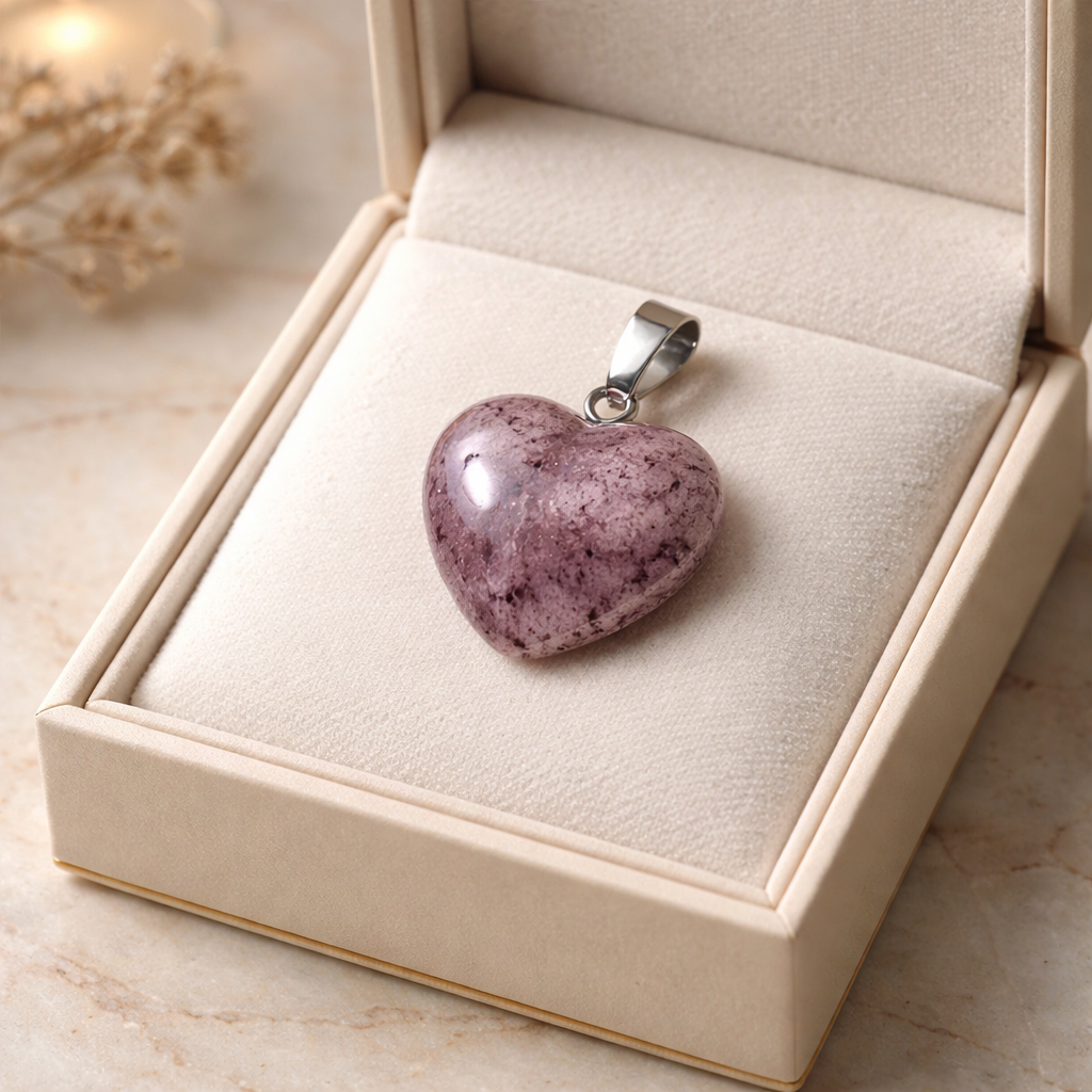STRAWBERRY QUARTZ HEART PENDANT