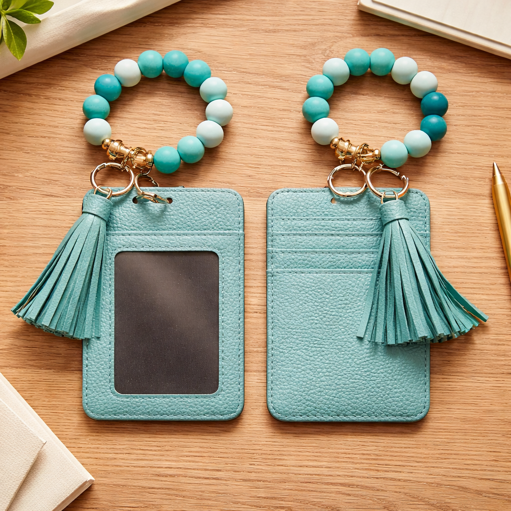 LEATHER WRISTLET WITH KEYCHAIN VARIETY OF COLORS