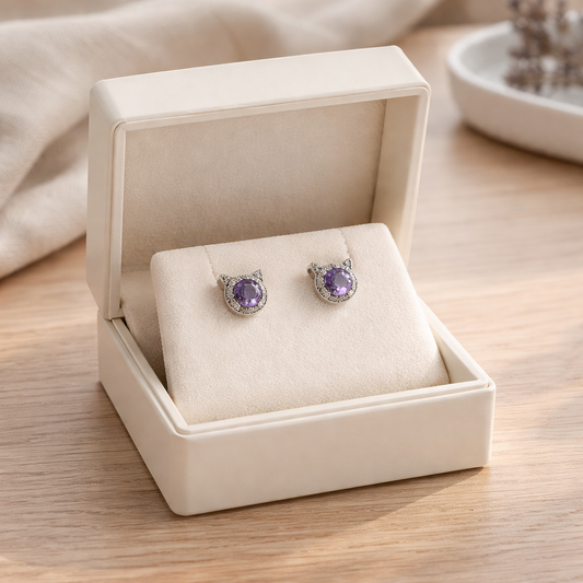 AMETHYST STERLING SILVER EARRINGS