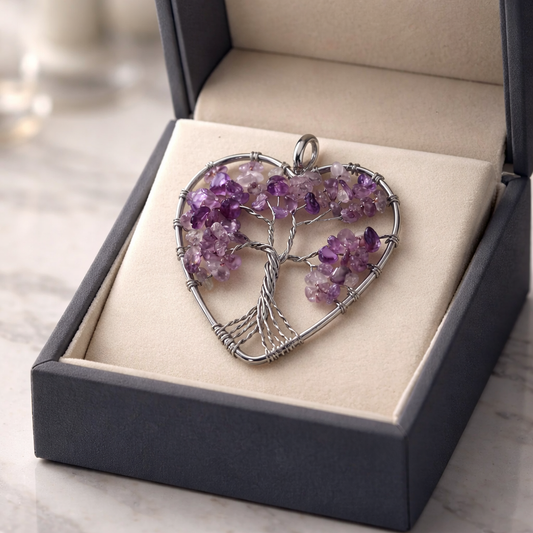AMETHYST TREE OF LIFE WRAPPED PENDANT