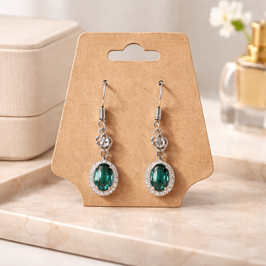 EMERALD STERLING SILVER EARRINGS