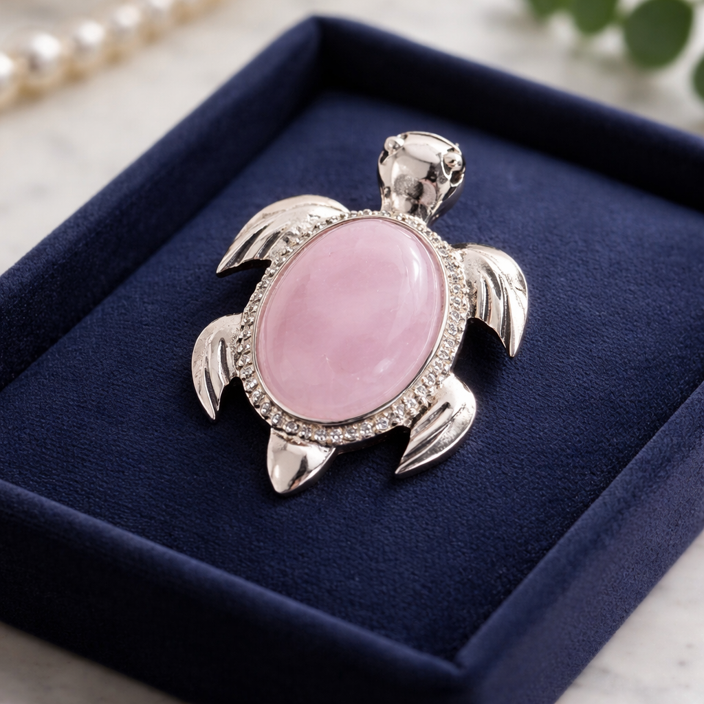 ROSE QUARTZ TURTLE PENDANT