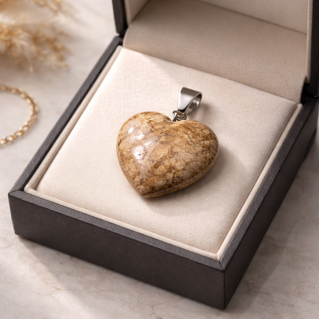 PICTURE JASPER HEART PENDANT