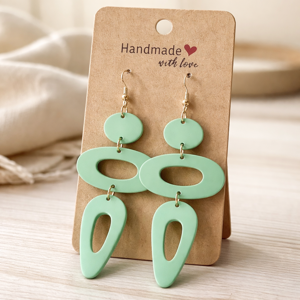 GREEN DANGLE EARRINGS