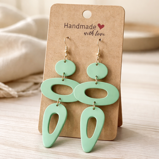GREEN DANGLE EARRINGS