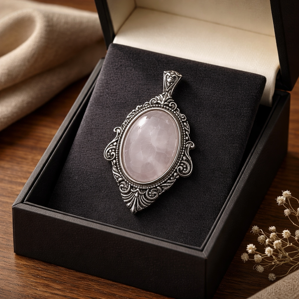 ROSE QUARTZ VINTAGE PENDANT