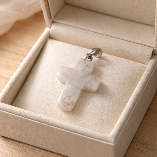 CLEAR QUARTZ CROSS PENDANT
