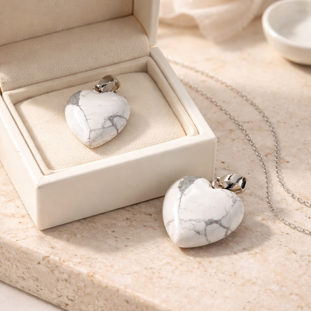 HOWLITE HEART PENDANT