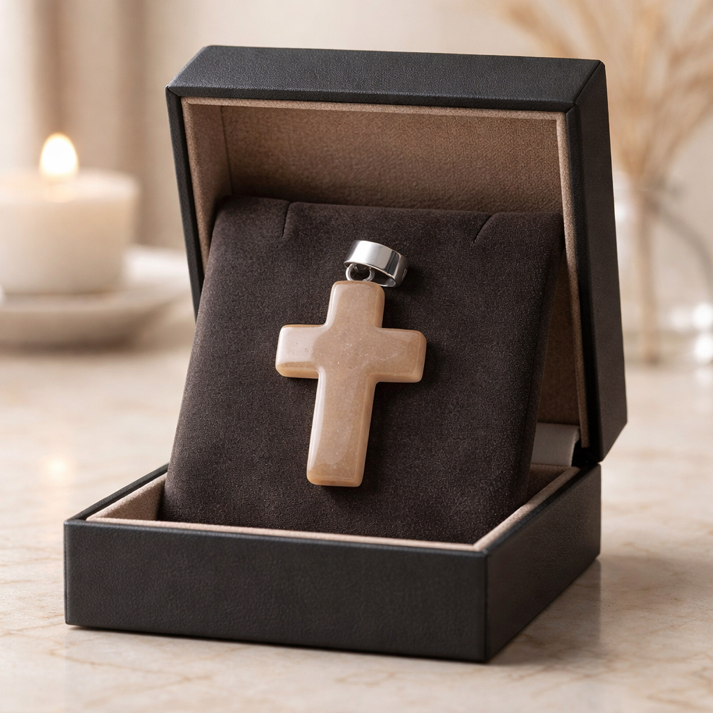 YELLOW QUARTZ CROSS PENDANT