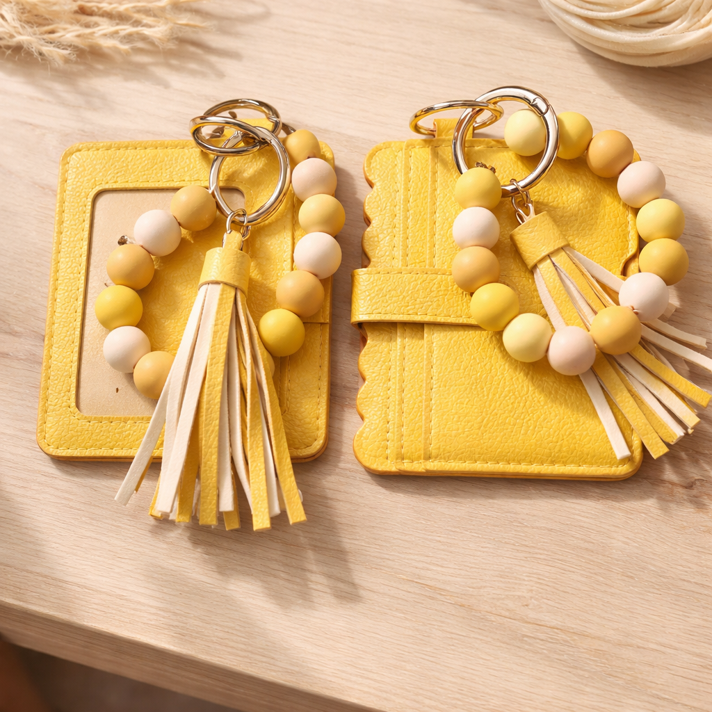 LEATHER WRISTLET WITH KEYCHAIN VARIETY OF COLORS