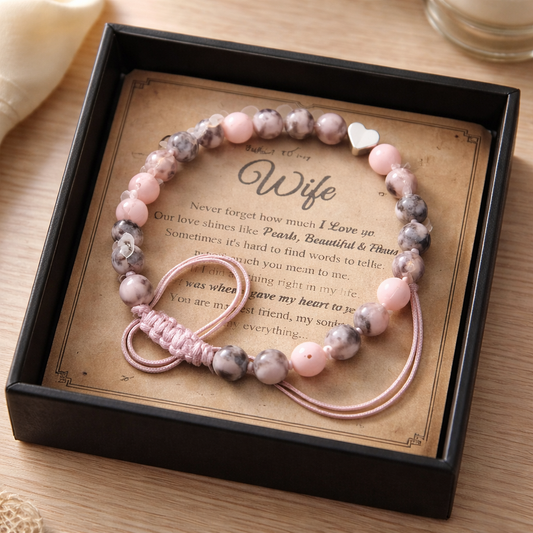 PINK ZEBRA JASPER BRACELET