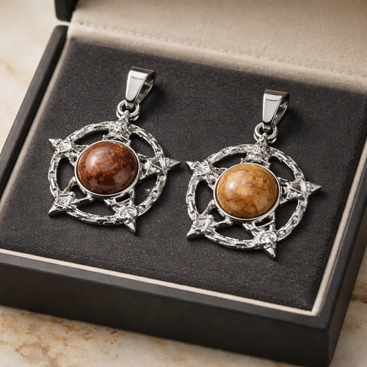 SUNSTONE PENTAGRAM PENDANT