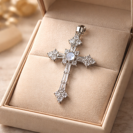 MOONSTONE CROSS PENDANT