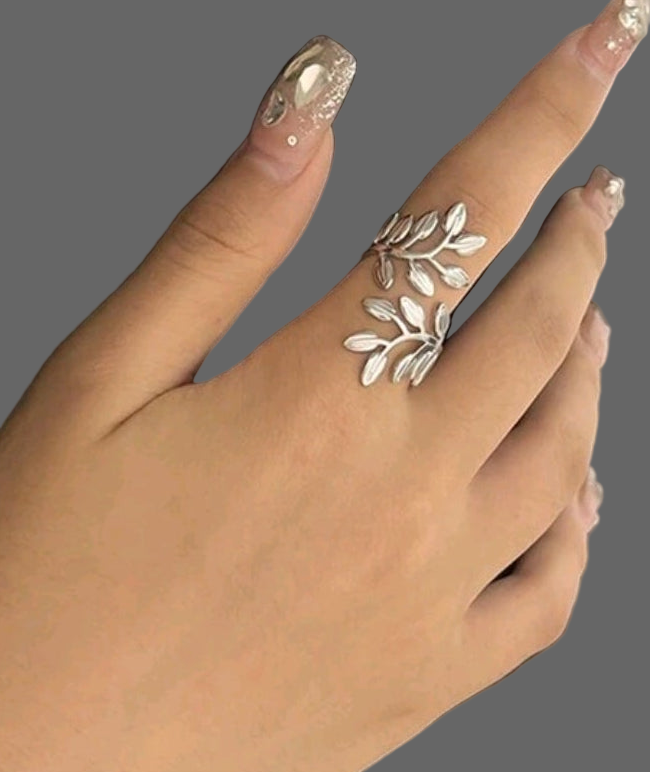 Leaf Wrapped Open Ring
