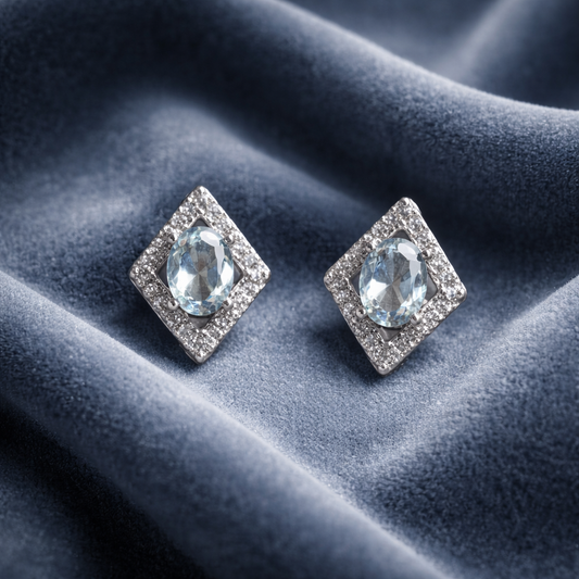 BLUE TOPAZ STERLING SILVER EARRINGS