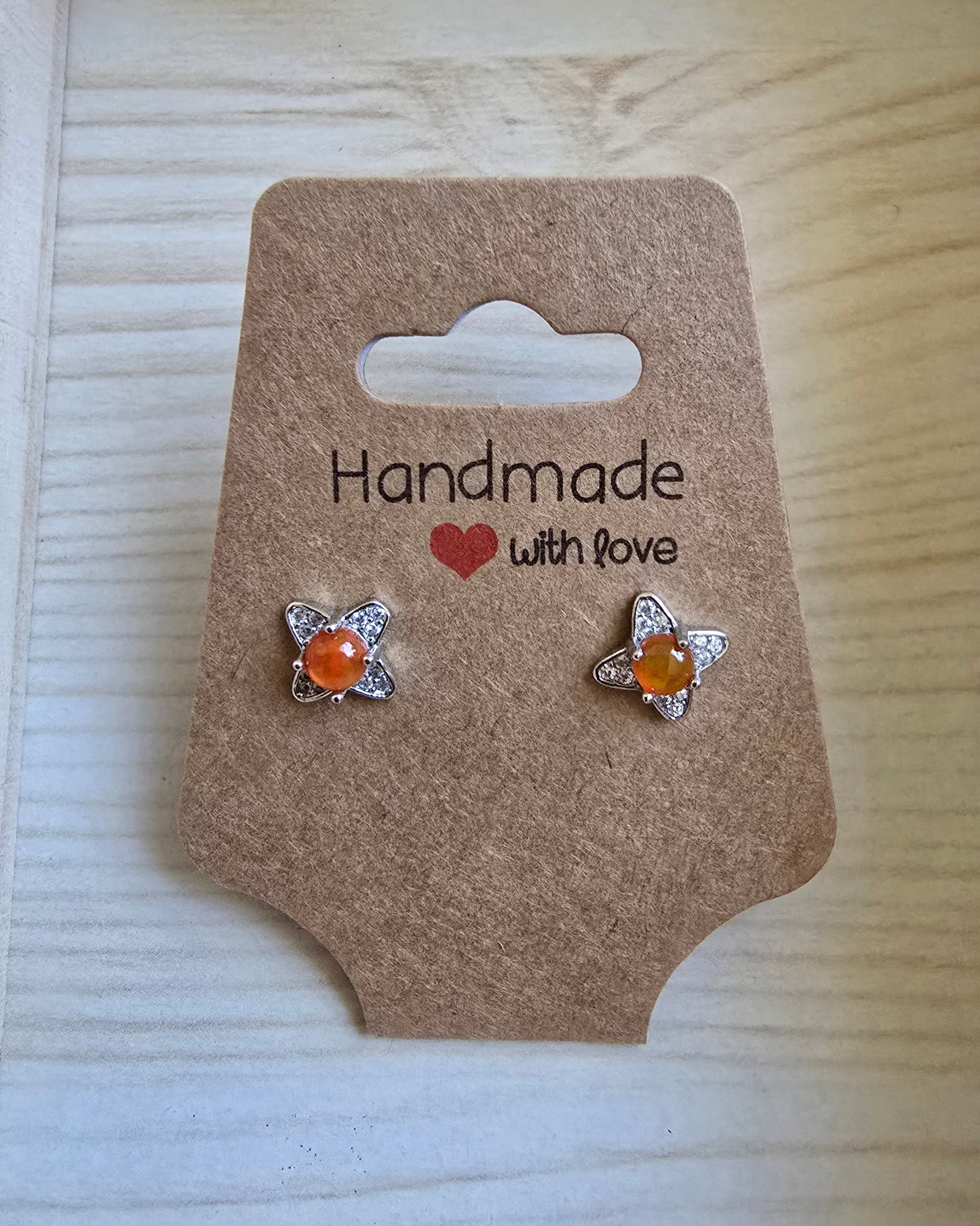 ORANGE OPAL STERLING SILVER EARRINGS