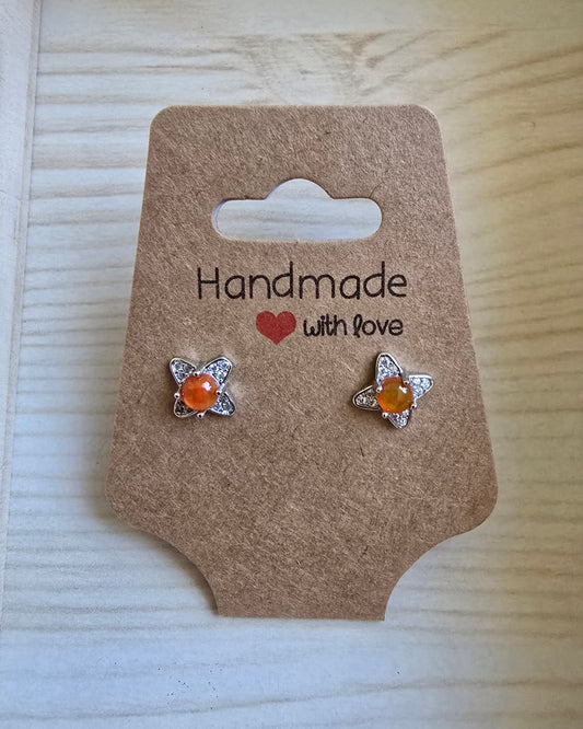 ORANGE OPAL STERLING SILVER EARRINGS