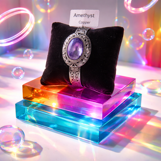 AMETHYST BANGLE COPPER BRACELET