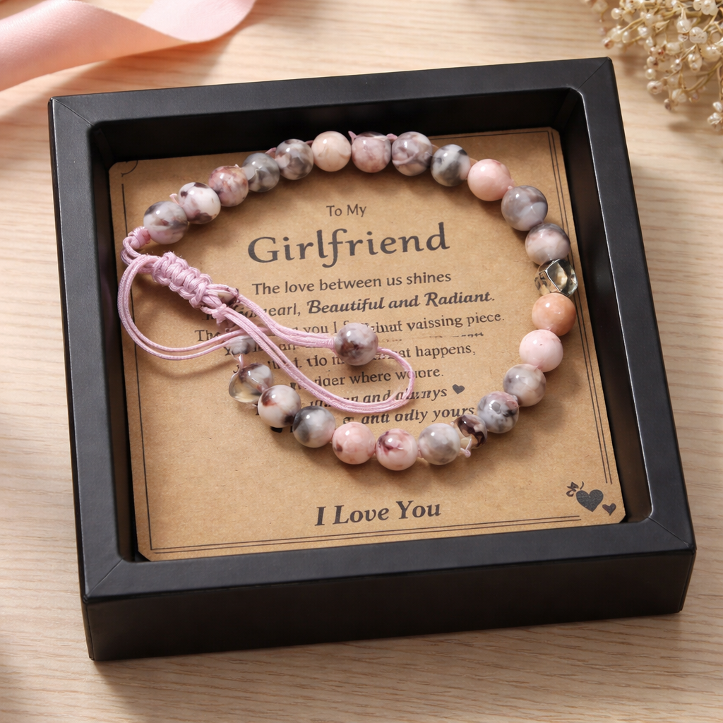 PINK ZEBRA JASPER BRACELET