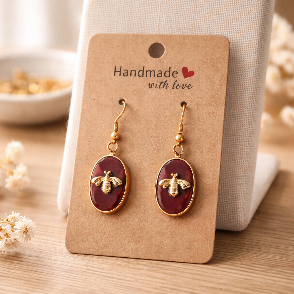 RED JASPER BEE EARRINGS