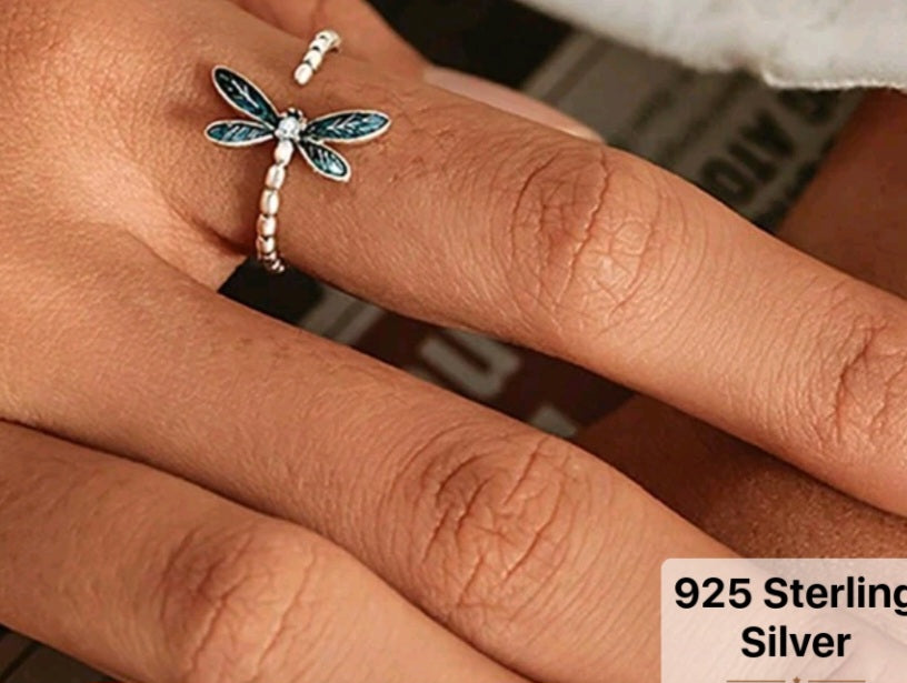 Dragonfly Ring 925 Sterling Silver
