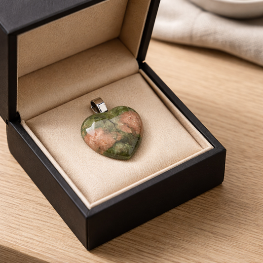 UNAKITE HEART PENDANT