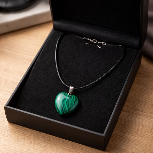 MALACHITE HEART NECKLACE