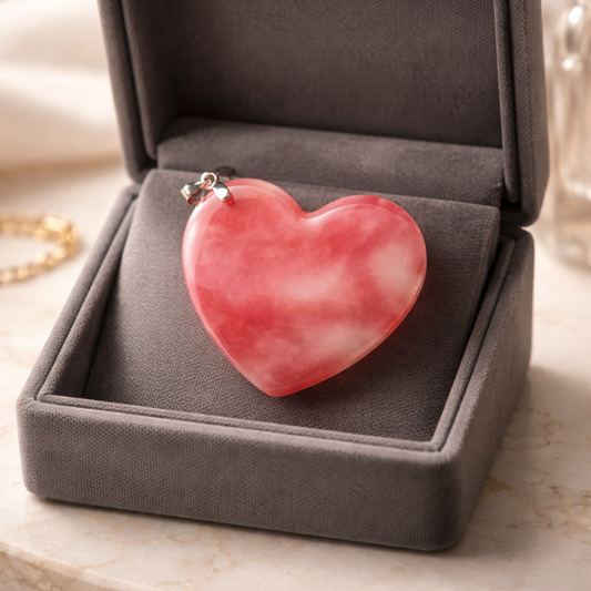 PINK RESIN HEART PENDANT