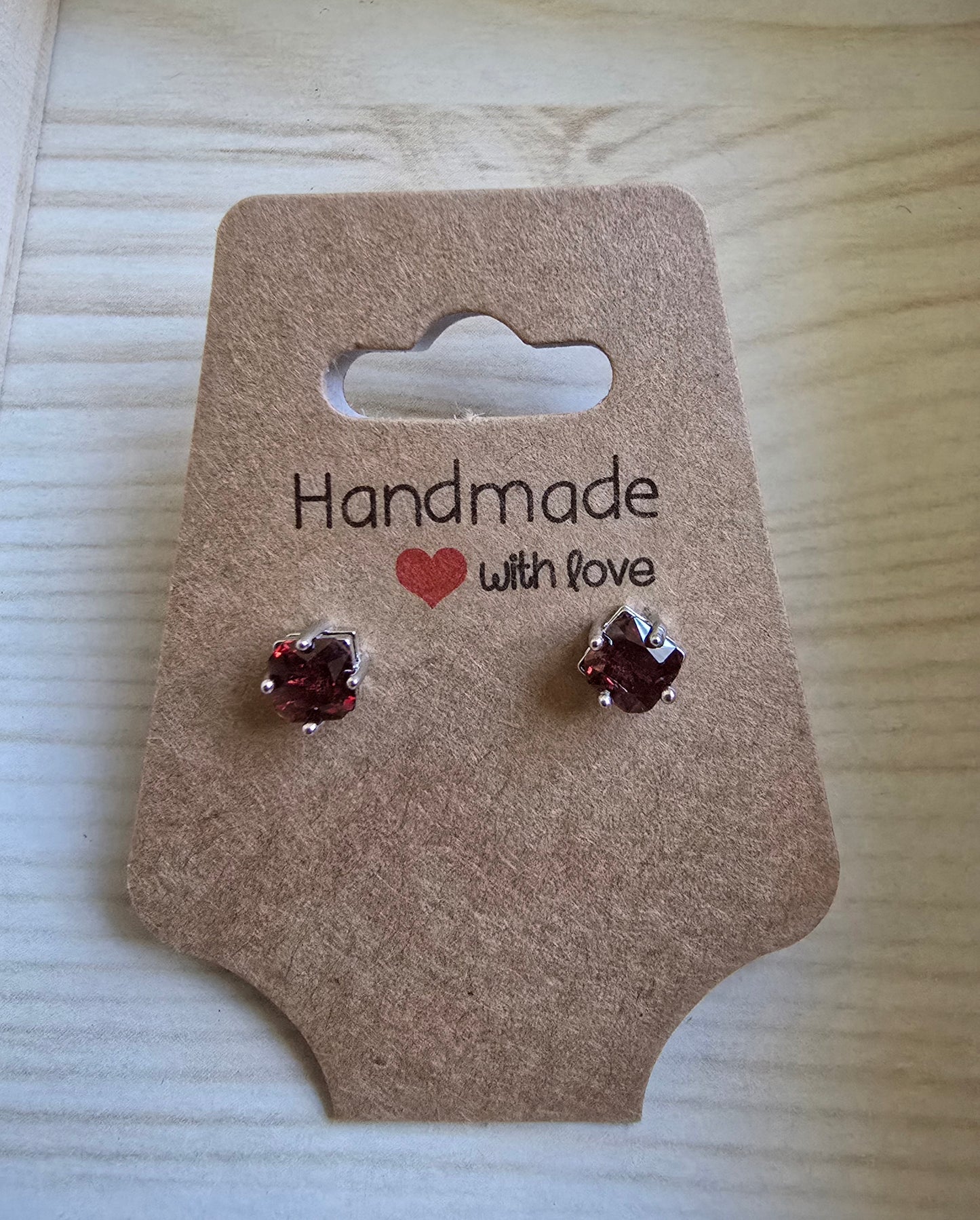 GARNET STERLING SILVER EARRINGS