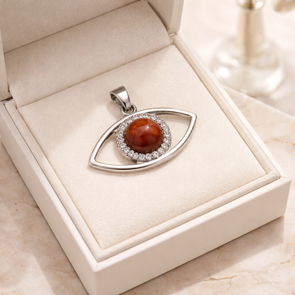 RED JASPER EVIL EYE PENDANT