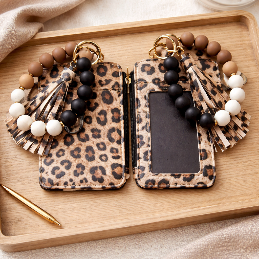 LEATHER WRISTLET WITH KEYCHAIN VARIETY OF COLORS