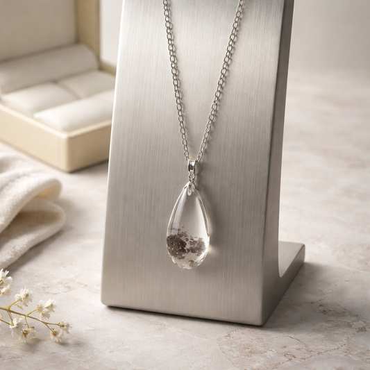 STERLING SILVER 16" ITALIAN FIGARO CHAIN WITH GARDEN QUARTZ PENDANT