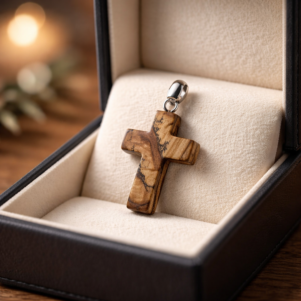 PICTURE JASPER CROSS PENDANT