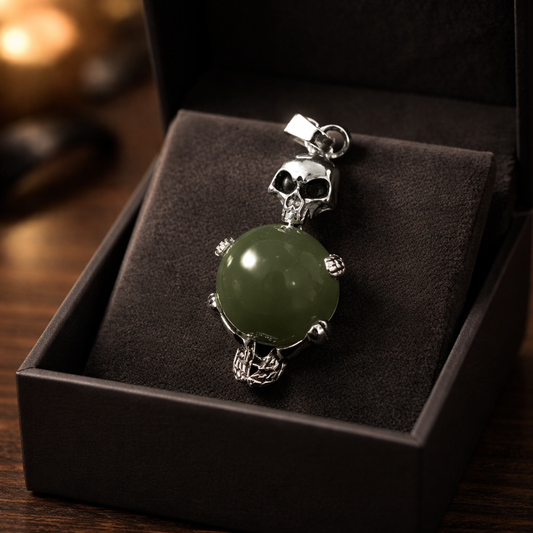 GREEN AVENTURINE SKULL PENDANT