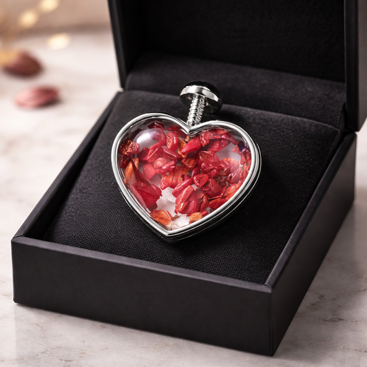 RED JASPER SILVER HEART CHIP PENDANT