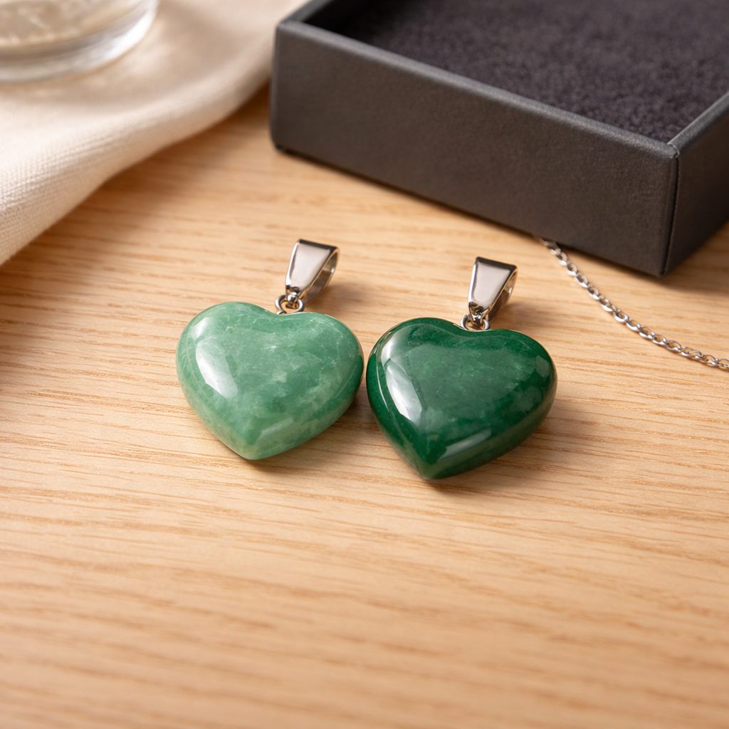 GREEN AVENTURINE HEART PENDANT