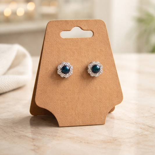 BLACK OPAL STERLING SILVER EARRINGS