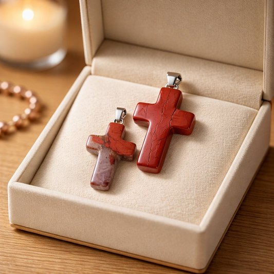 RED JASPER CROSS PENDANT