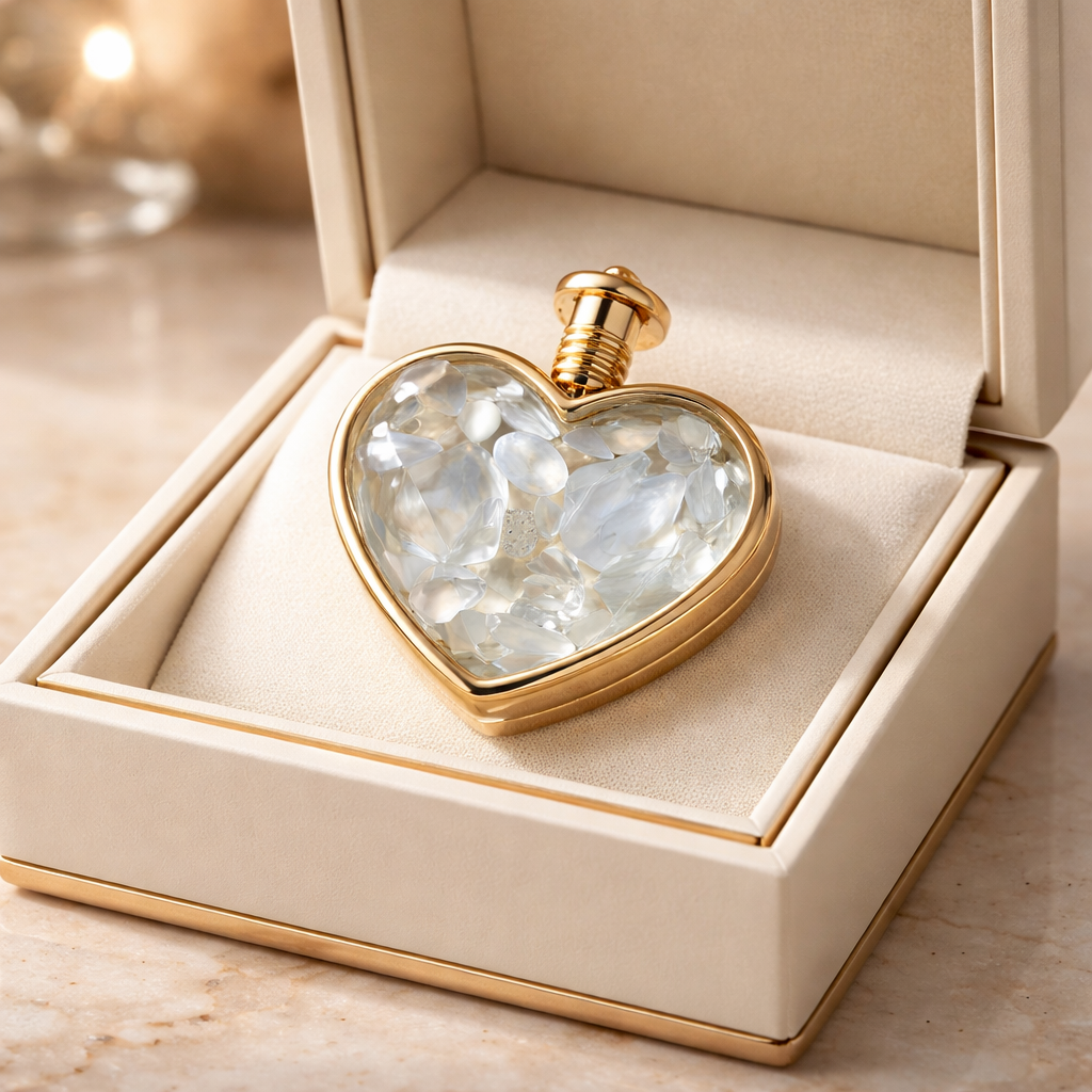 OPALITE GOLD HEART CHIP PENDANT