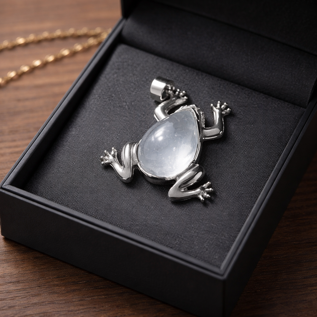 CLEAR QUARTZ FROG PENDANT