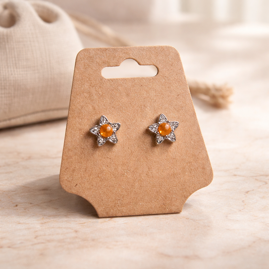 ORANGE OPAL STERLING SILVER EARRINGS