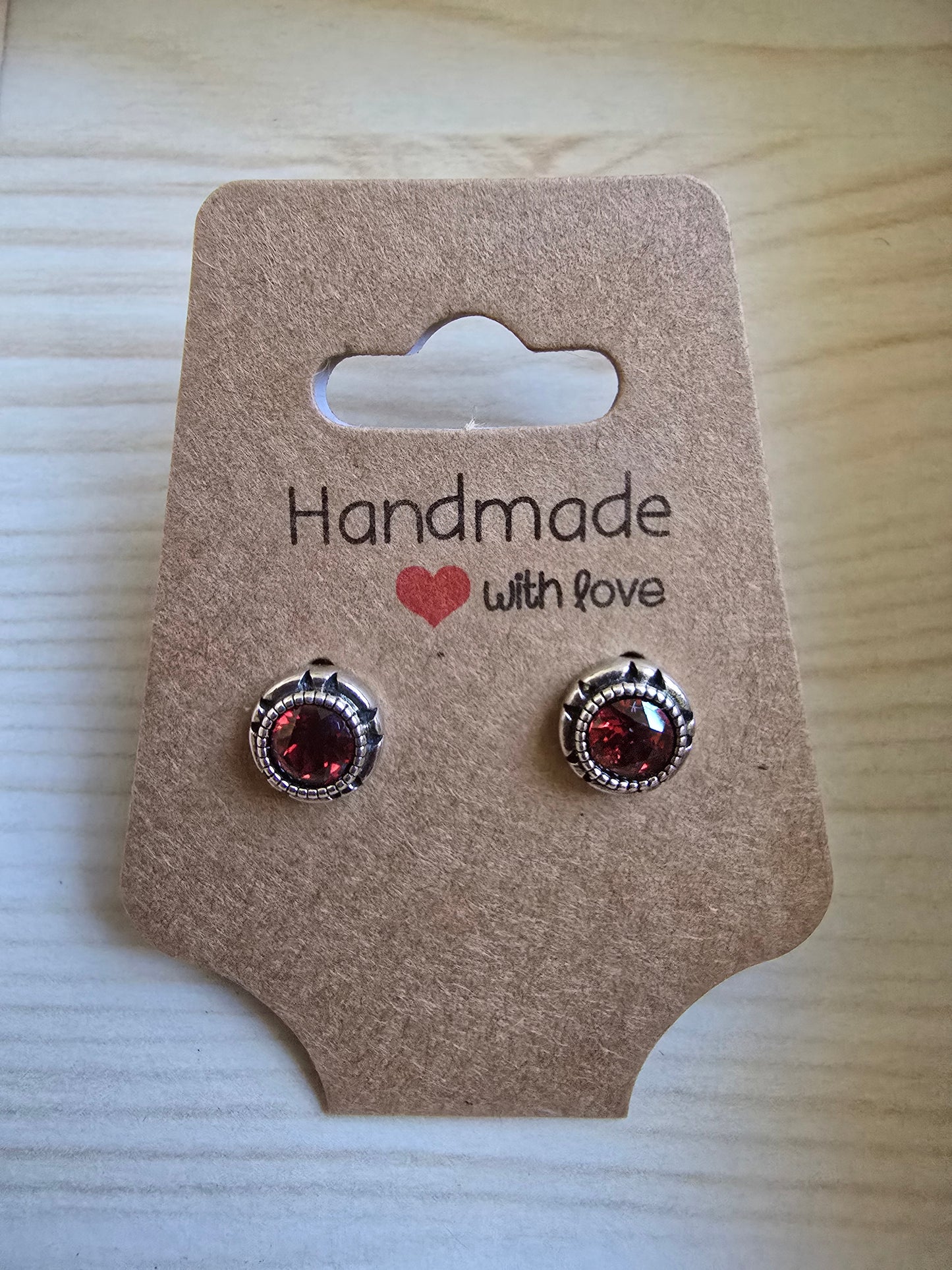 GARNET STERLING SILVER EARRINGS